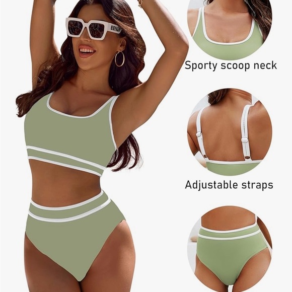 Sleek Olive Bikini Set for Women - Picture 6 of 9